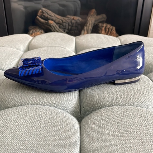 Coach Wesley Blue Patent Leather Flats - Picture 8 of 16